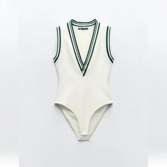 ZARA RIBBED ELASTIC BODYSUIT - Picture 2 of 6